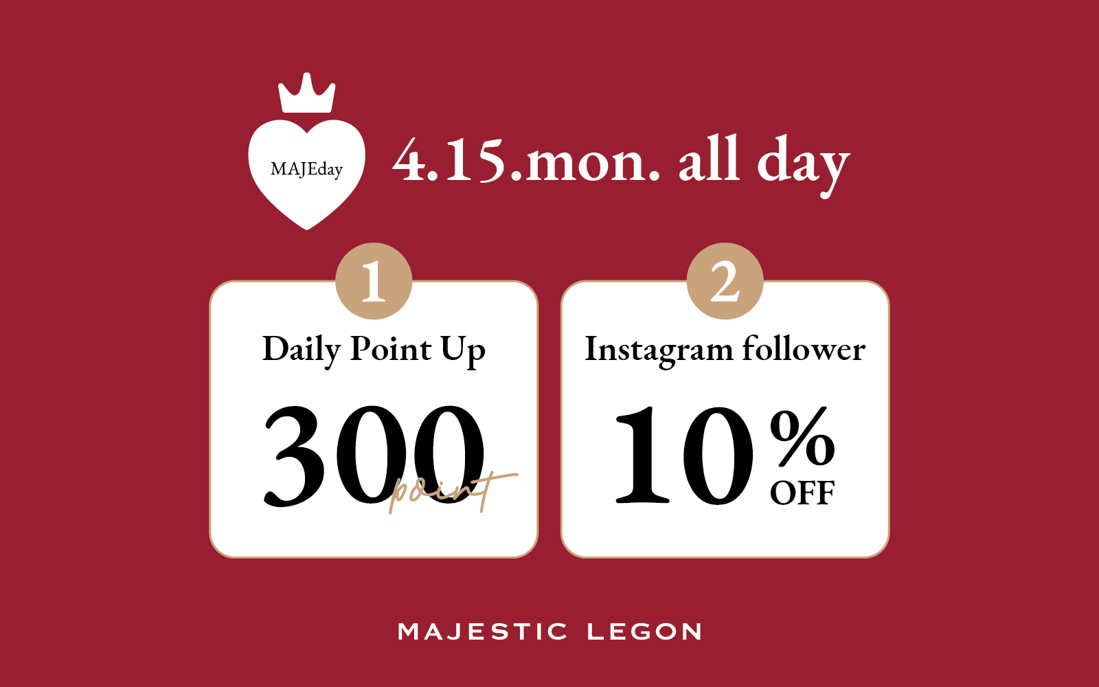 本日はMAJEday🍓300pt＆10%OFF♡オンラインストアも対象に♪