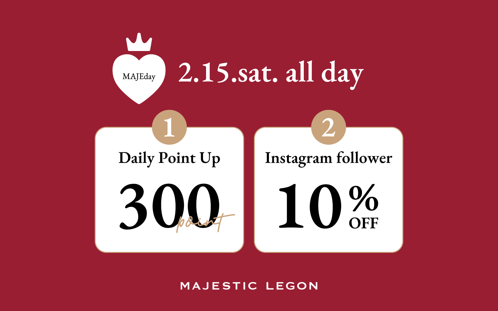本日はMAJEday🍓300pt＆10%OFF♡