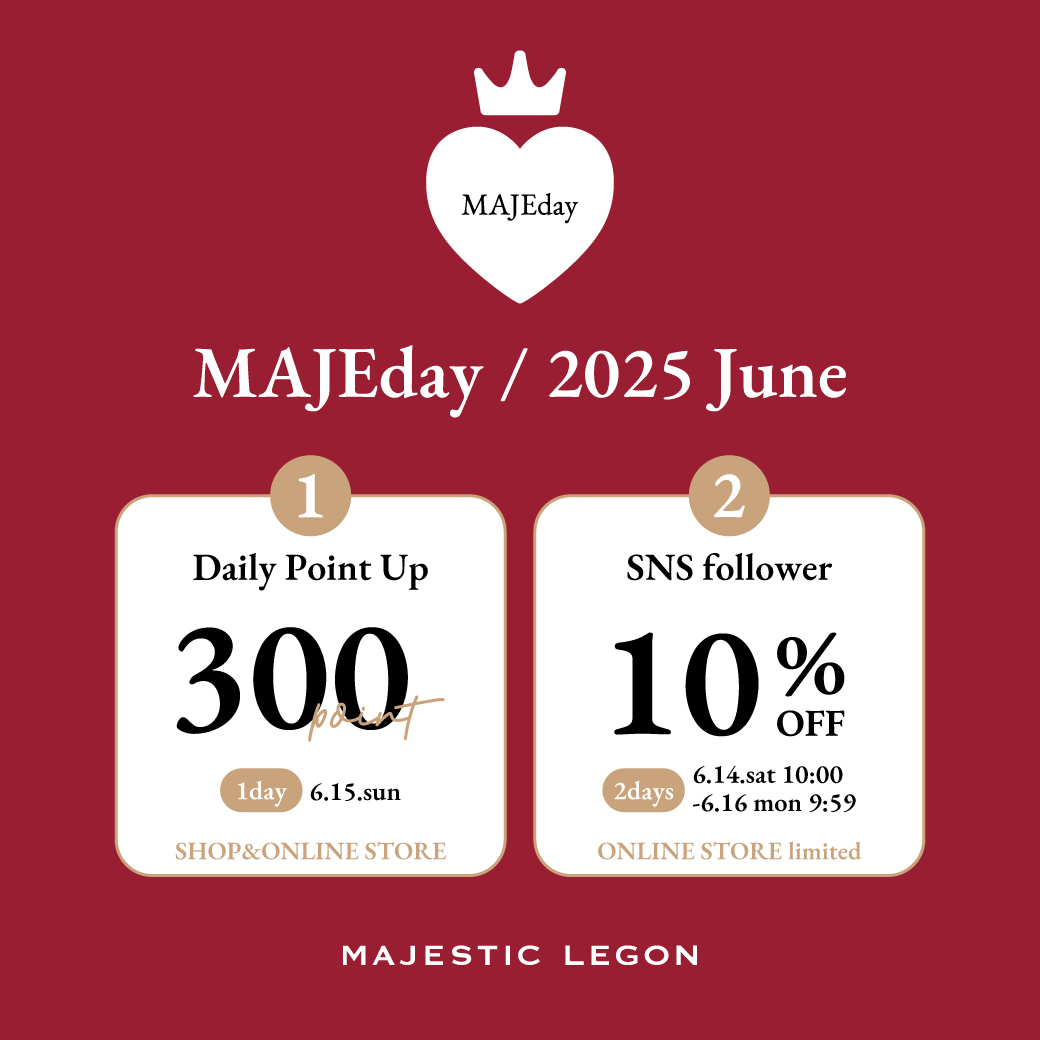 【MAJEday♥】300ptプレゼント！SNSフォロワー10%OFFを2日間開催！
