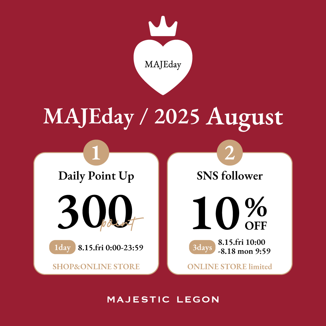 【MAJEday♥】300ptプレゼント！SNSフォロワー10%OFFを3日間開催！